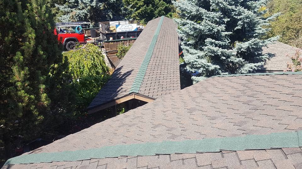 Top view of a new roof we installed on a side deck.
